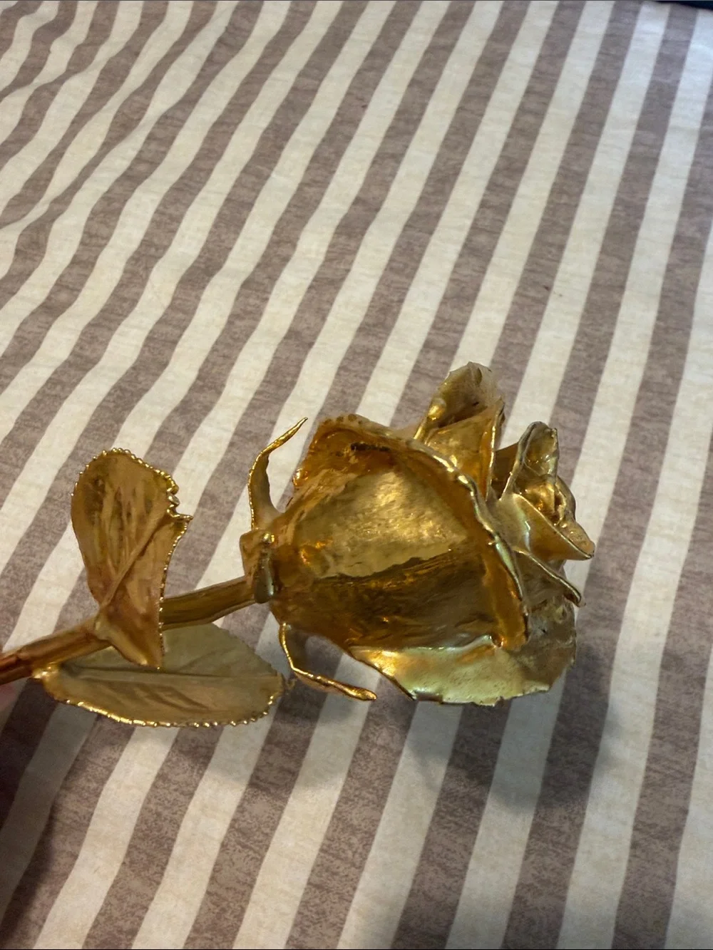 Forever Rose, Gold Decorative Metal Rose - Elegant Home Accent